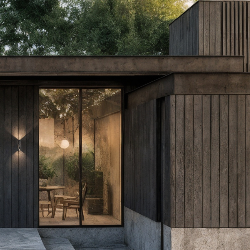 Charred timber